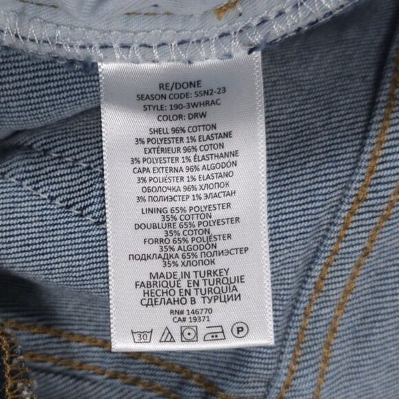 RE/DONE Women's Jeans 90s HIGH RISE ANKLE CROP Size 27 Button Fly 190-3WHRAC DRW - Picture 13 of 13